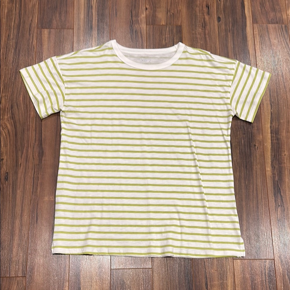 Green and White Striped T-Shirt